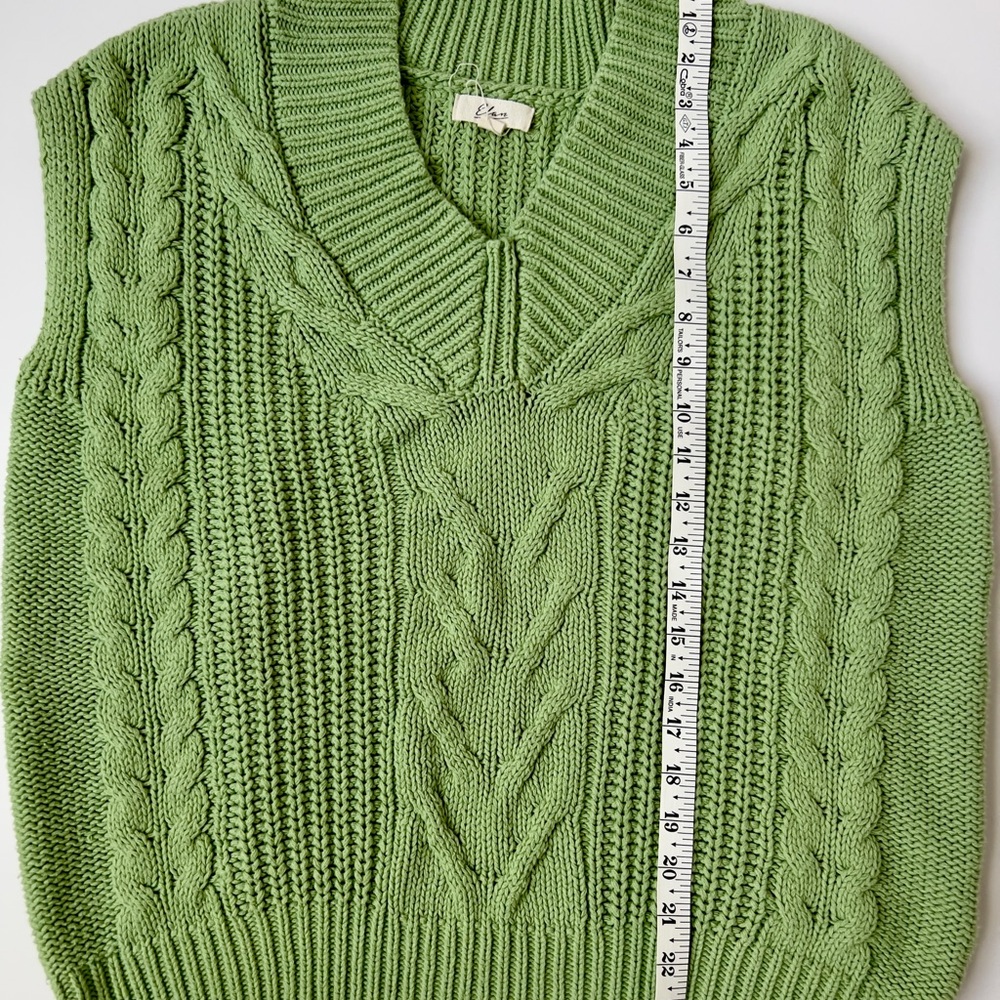 Elan Green Cable Knit Sweater Vest - Picture 4 of 4